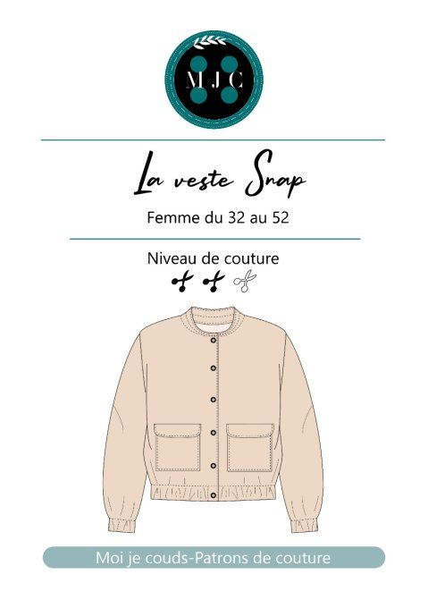 PDF-Patron La veste Snap du 32 au 52 - VERSION NUMERIQUE  -  